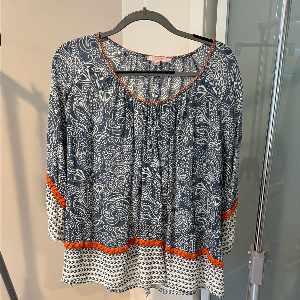 Calypso St. Barth Paisley Boho Blouse – Size XS